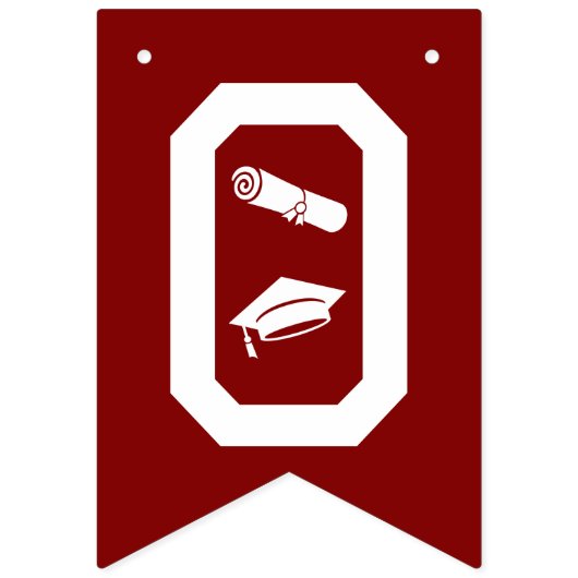 Elegant Congrats Afstuderen Pet, Diploma Kleurrijk Vlaggetjes (Tweede vlag)