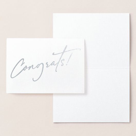 Elegant Congrats script Folie Kaart (Display)