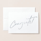 Elegant Congrats script Folie Kaart (Voorkant met envelop)