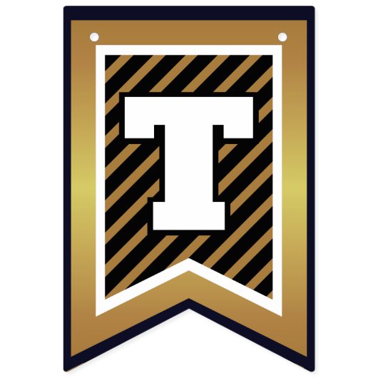 Elegant CONGRATULALATIONS Black en Faux Gold Vlaggetjes (Elfde vlag)