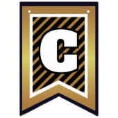 Elegant CONGRATULALATIONS Black en Faux Gold Vlaggetjes (Eerste vlag)