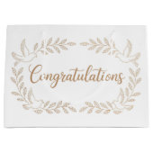 Elegant "Congratulations" Greeting with Doves  Groot Cadeauzakje (Voorkant)