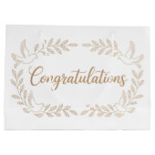 Elegant "Congratulations" Greeting with Doves  Groot Cadeauzakje (Achterkant)