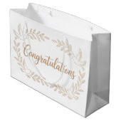 Elegant "Congratulations" Greeting with Doves  Groot Cadeauzakje (Achterkant Gekanteld)