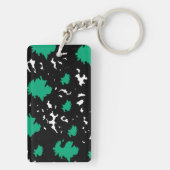 Elegant Contrast – Green & Black Abstract  Sleutelhanger (achterkant)