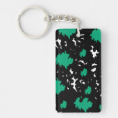 Elegant Contrast – Green & Black Abstract  Sleutelhanger (Voorkant)