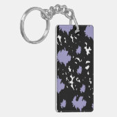 Elegant Contrast – Lilac & Black Abstract Keychain (Voorkant Links)