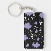 Elegant Contrast – Lilac & Black Abstract Keychain (Voorkant)