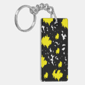 Elegant Contrast – Yellow & Black Abstract  Sleutelhanger (Voorkant Links)