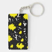 Elegant Contrast – Yellow & Black Abstract  Sleutelhanger (achterkant)