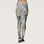 Elegant contrast: zwarte en witte vlinders leggings (Achterkant)