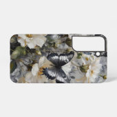 Elegant contrast: zwarte en witte vlinders samsung galaxy hoesje (Achterkant horizontaal)
