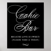 Elegant Cookie Bar White Calligraphy | Grafische t Poster (Voorkant)