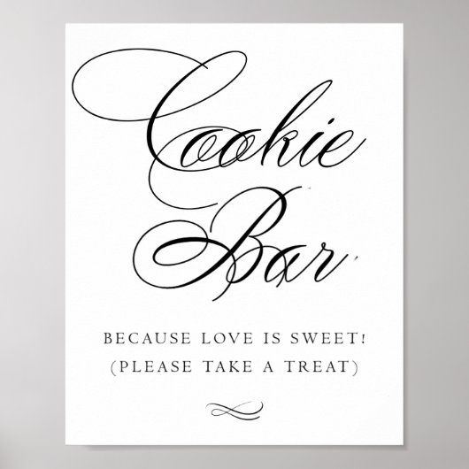 Elegant Cookie Bar, zwarte kalligrafie | Grafische Poster (Voorkant)