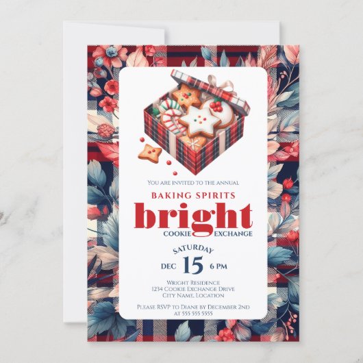 Elegant Cookie-uitwisselingsfeestje Kaart (Voorkant)