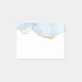 Elegant Cool Blue Agate en Gold Glitter Ribbon Post-it® Notes (Voorkant)