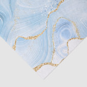 Elegant Cool Blue Agate en Gold Glitter Ribbon Tissuepapier (Detail)