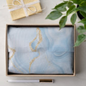 Elegant Cool Blue Agate en Gold Glitter Ribbon Tissuepapier (Geschenk)