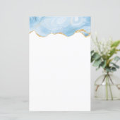 Elegant Cool Blue Agate met Gold Glitter Ribbon (Staand voorkant)