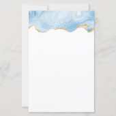 Elegant Cool Blue Agate met Gold Glitter Ribbon (Voorkant)