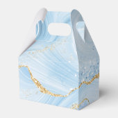 Elegant Cool Blue Agate met Gold Glitter Ribbon Bedankdoosjes (Achterkant)