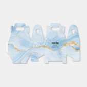 Elegant Cool Blue Agate met Gold Glitter Ribbon Bedankdoosjes (Uitgevouwen)