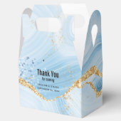 Elegant Cool Blue Agate met Gold Glitter Ribbon Bedankdoosjes (Geopend)