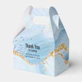 Elegant Cool Blue Agate met Gold Glitter Ribbon Bedankdoosjes (Voorkant Zijde)