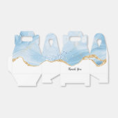 Elegant Cool Blue Agate met Gold Glitter Ribbon Bedankdoosjes (Uitgevouwen)