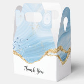 Elegant Cool Blue Agate met Gold Glitter Ribbon Bedankdoosjes (Geopend)