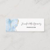 Elegant Cool Blue Agate met Gold Glitter Ribbon Mini Visitekaartje (Voorkant)