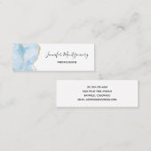 Elegant Cool Blue Agate met Gold Glitter Ribbon Mini Visitekaartje (Voorkant / Achterkant)