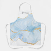 Elegant Cool Blue Agate met Gold Glitter Ribbon Schort (Voorkant)