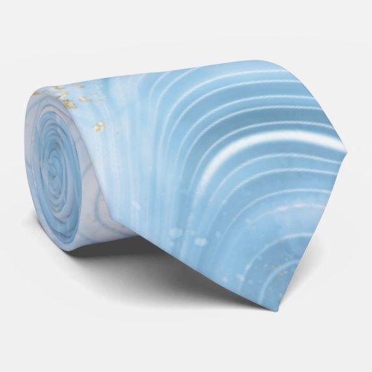 Elegant Cool Blue Agate Stropdas (Opgerold)