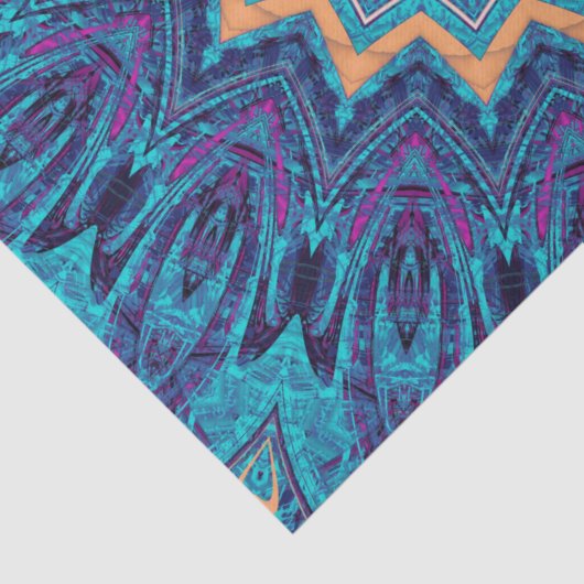 elegant cool blue mandala tapijtpatroon tissuepapier (Detail)