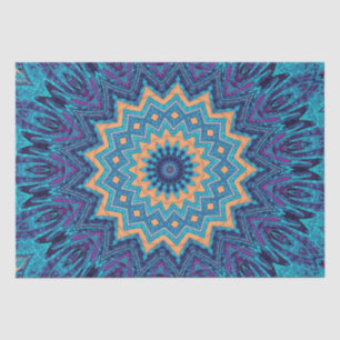 elegant cool blue mandala tapijtpatroon tissuepapier