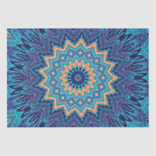 elegant cool blue mandala tapijtpatroon tissuepapier (Voorkant)