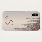 Elegant Cool Glitter Drips Hoesje-Mate iPhone Case (Achterkant (horizontaal))
