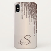 Elegant Cool Glitter Drips Hoesje-Mate iPhone Case (Achterkant)