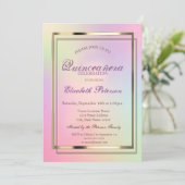 Elegant Cool Holographic Quinceañera Kaart (Staand voorkant)
