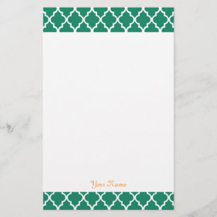 Elegant, cool, klassiek bos groen kwartblad briefpapier