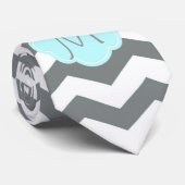 Elegant, cool, klassiek grijs chevron monogram stropdas (Opgerold)