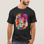 Elegant Cool Lion Head T Shirt Design met Bright (Voorkant)