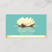 Elegant Cool Lotus Gold Stripe Yoga Visitekaartje (Voorkant)