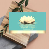 Elegant Cool Lotus Gold Stripe Yoga Visitekaartje