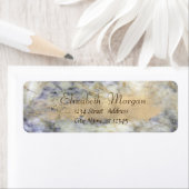 Elegant Cool Marble Stone, Faux Gold Brush Stroke Etiket (Insitu)