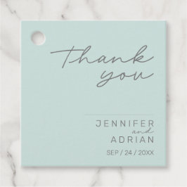 Elegant Cool Mint Minimal Hartelijk dank voor uw h Bedankjes Labels