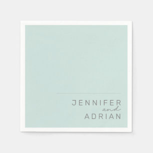 Elegant Cool Mint Minimal Modern Wedding Napkins Servet