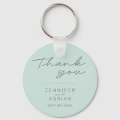 Elegant Cool Mint Minimal Wedding sleutelhanger (Voorkant)