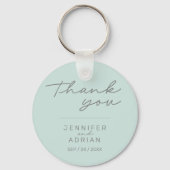Elegant Cool Mint Minimal Wedding sleutelhanger (Achterkant)